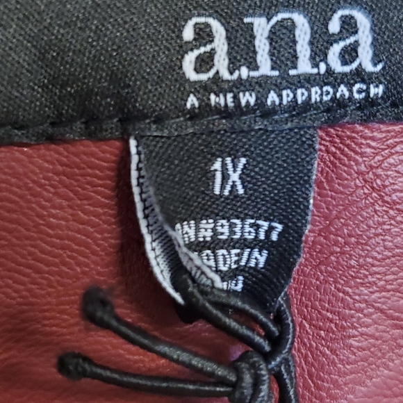 NWT ANA Red Faux Leather Lightweight Moto Biker Motorcycle Jacket 1X - Picture 3 of 10